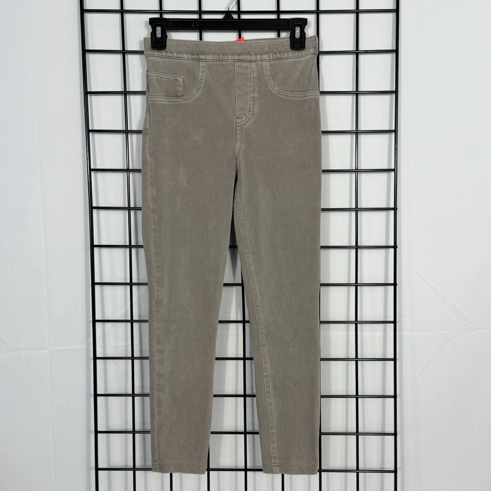 Spanx Jean-ish Leggings Womens S Small Gray Stretch Denim Shaping Ankle Pull‎ On
